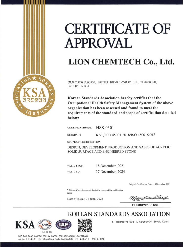 GRANDEX. Certificat ISO 45001